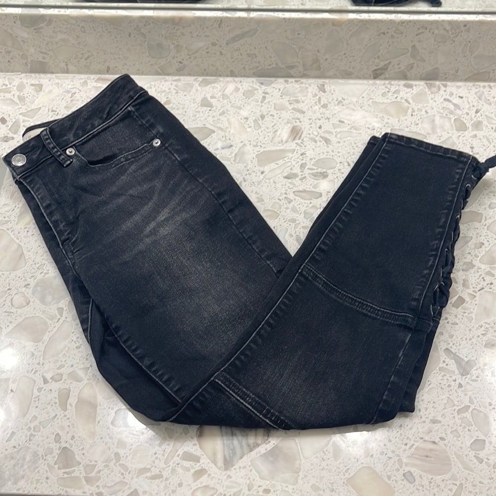 Gap black moto jeans